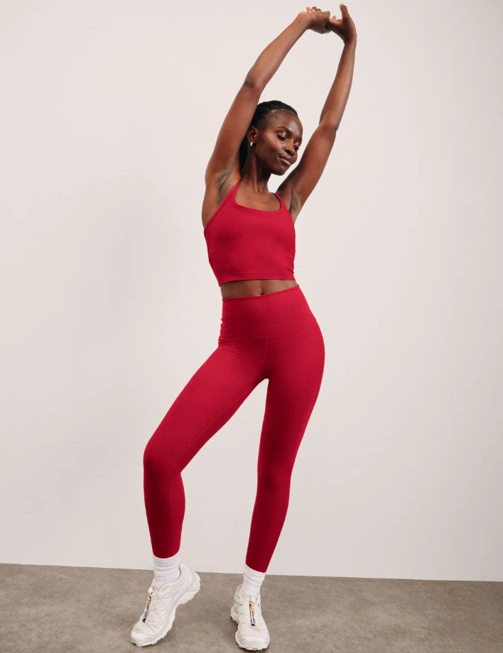 Spacedye High Waist Midi Legging - Holly Red Heather