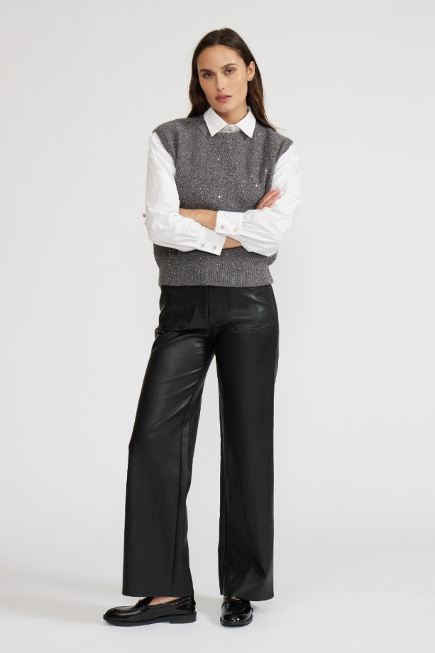 Reeve Faux Leather Pant - Black