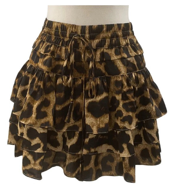 Brown Black Cheetah Rene Skort