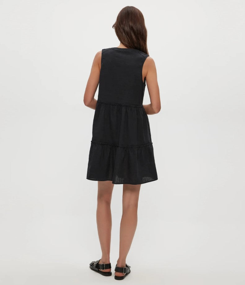 Black Sandra Linen Dress