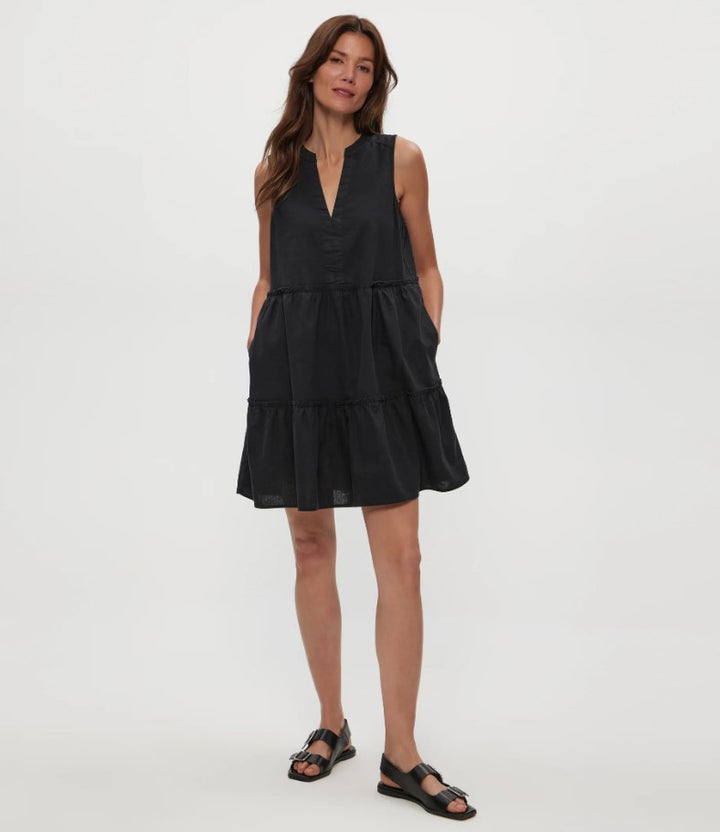 Black Sandra Linen Dress