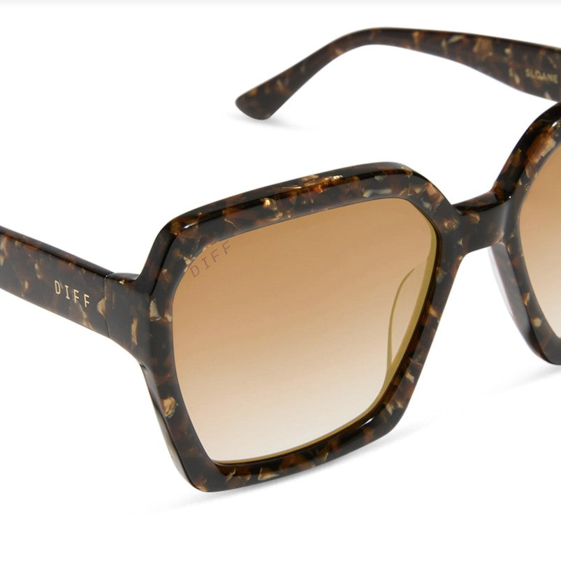 Sloane Sunglasses - Glitter Tortoise + Brown Gradient