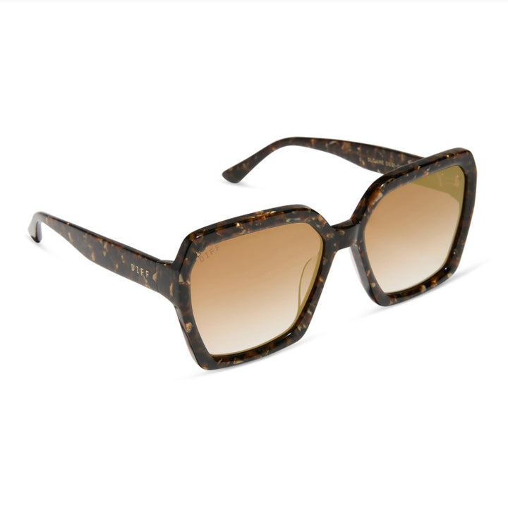 Sloane Sunglasses - Glitter Tortoise + Brown Gradient