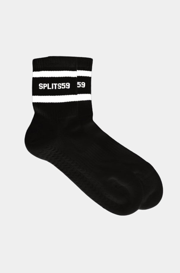 Logo Stripe Ankle Socks - Black/White