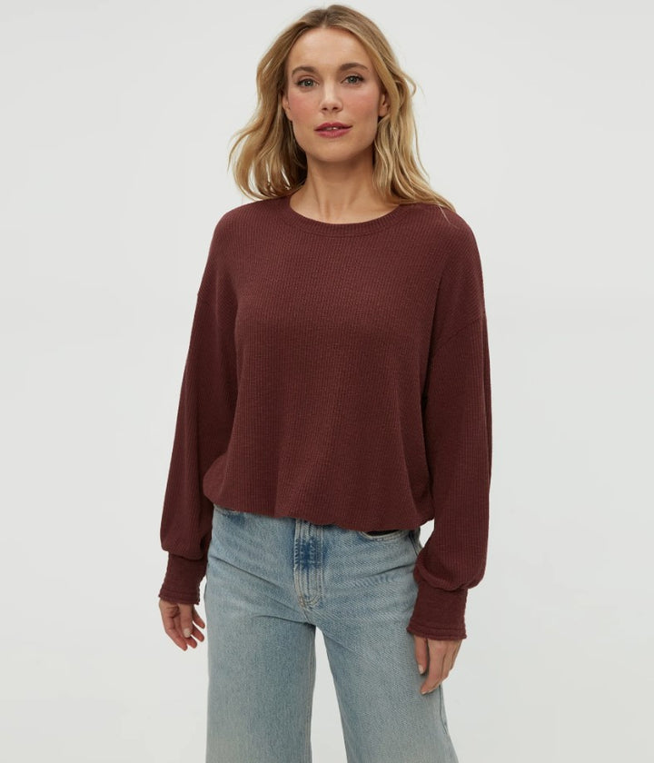 Tia Ribbed Pullover - Espresso