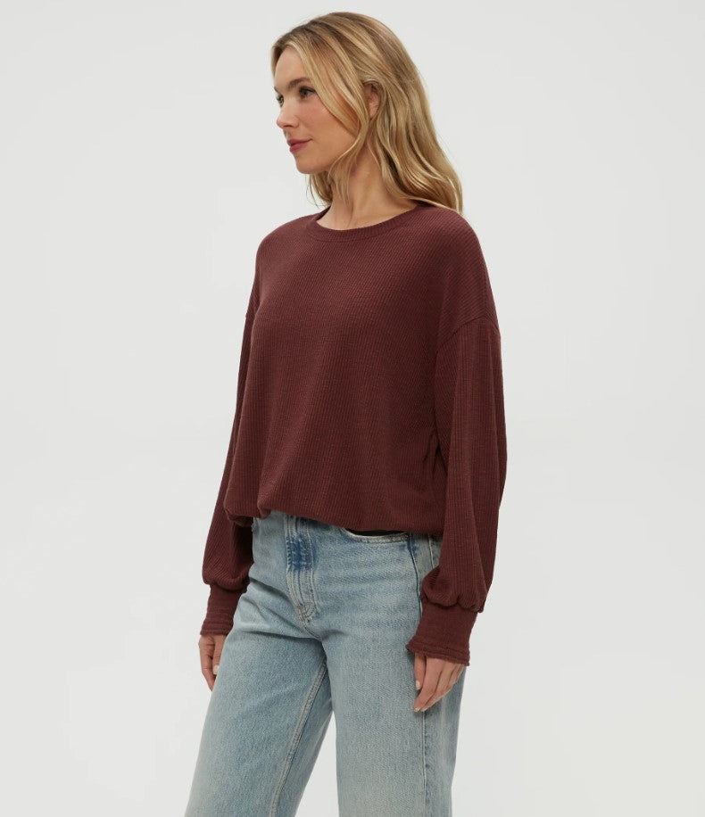 Tia Ribbed Pullover - Espresso