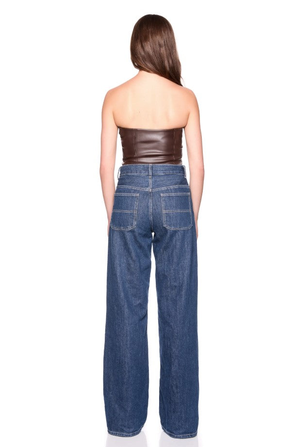 Faux Leather Tube Top - Java