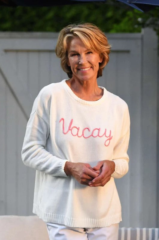 Vacay Sweater - White Coral