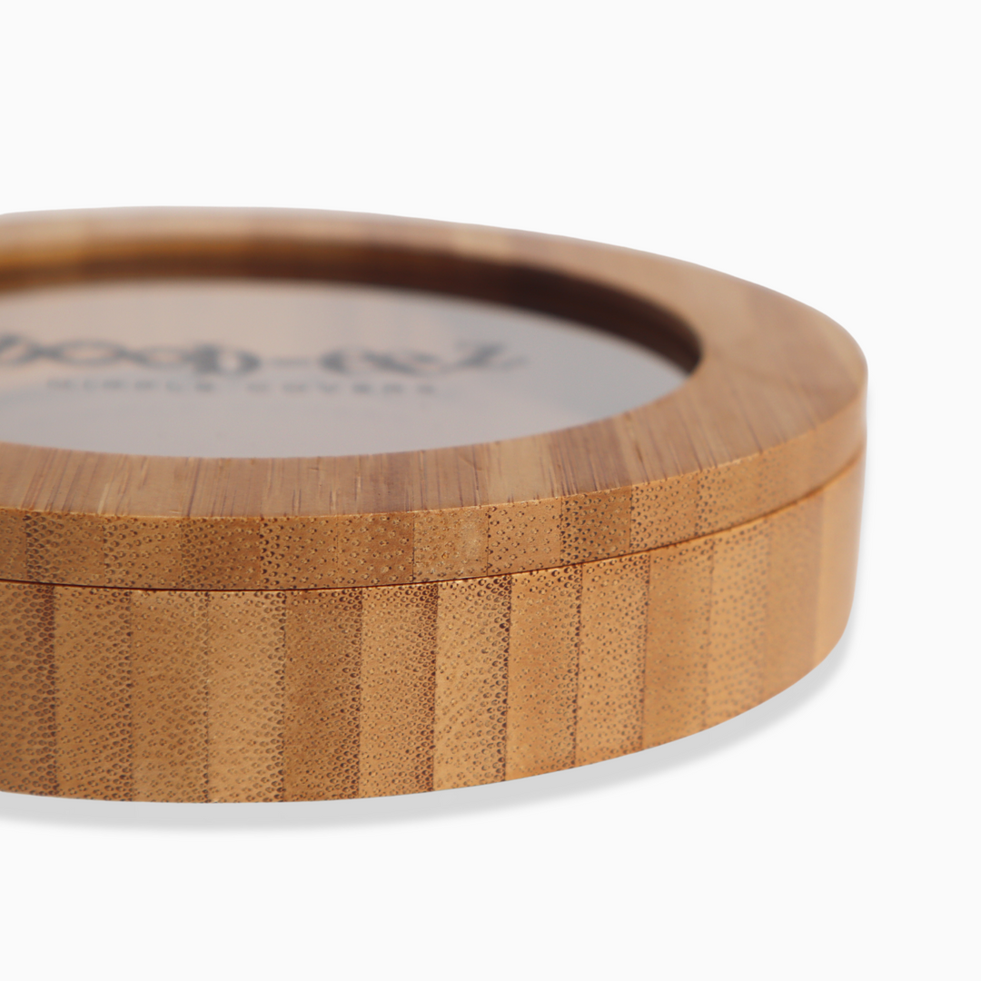 Detail shot of Boob-eez Bamboo Compact.