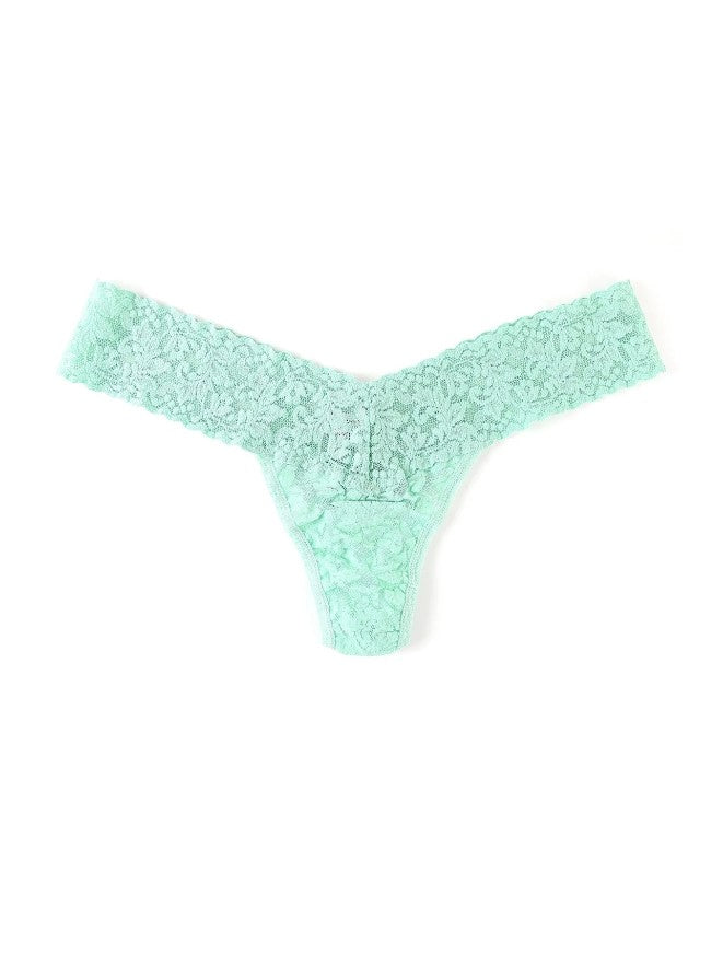 Signature Lace Low Rise Thong - Mint Sprig