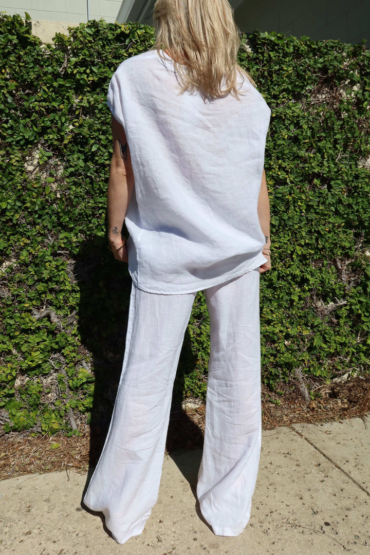 Linen Fold Over Pant