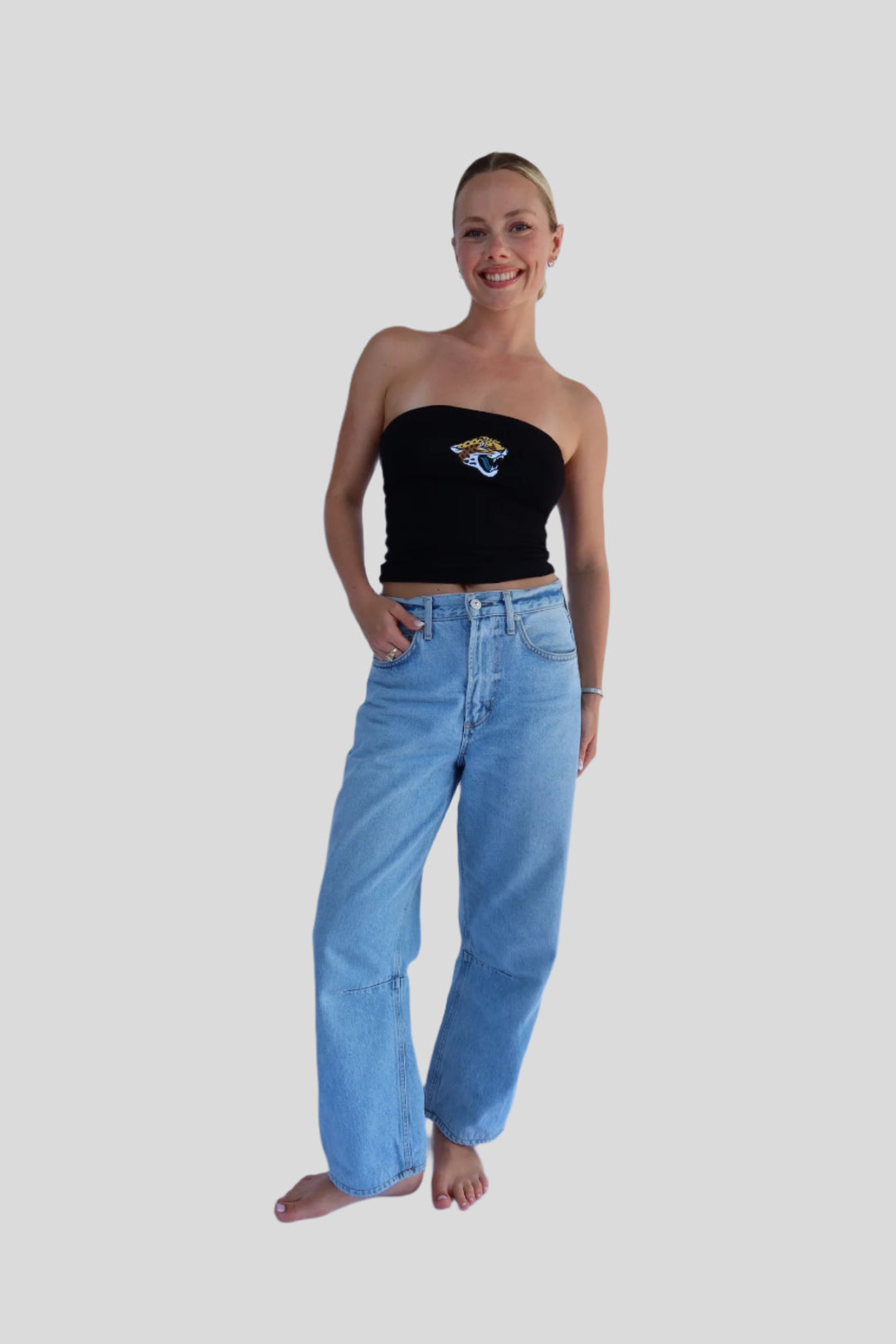 Black Jags Patch Tube Top