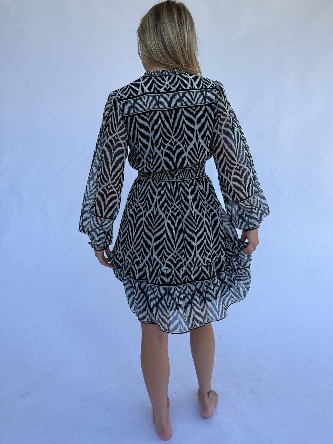 Black with White Nyra Dress