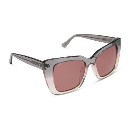 Lizzy Sunglasses - Smoke to Vintage Rose Crystal Ombre + Mauve