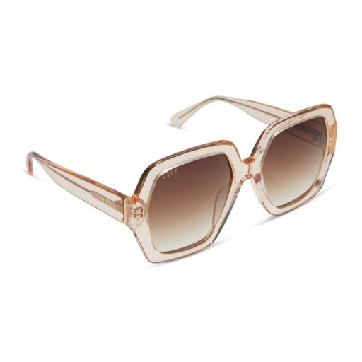 Nola Sunglasses - Vintage Rose Crystal + Brown Gradient