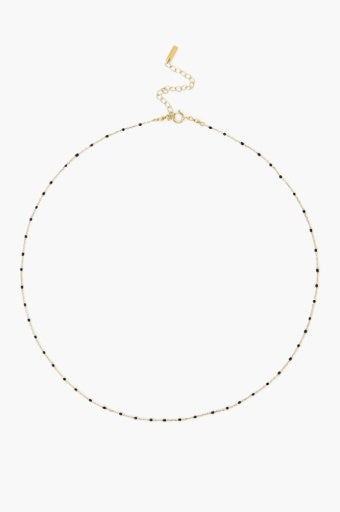 Enamel Bead Necklace - Black