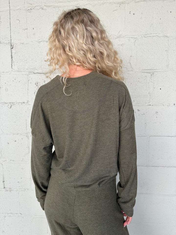 Marty Crew Neck Pullover - Topiary