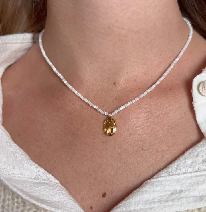 Gold Beetle Necklace