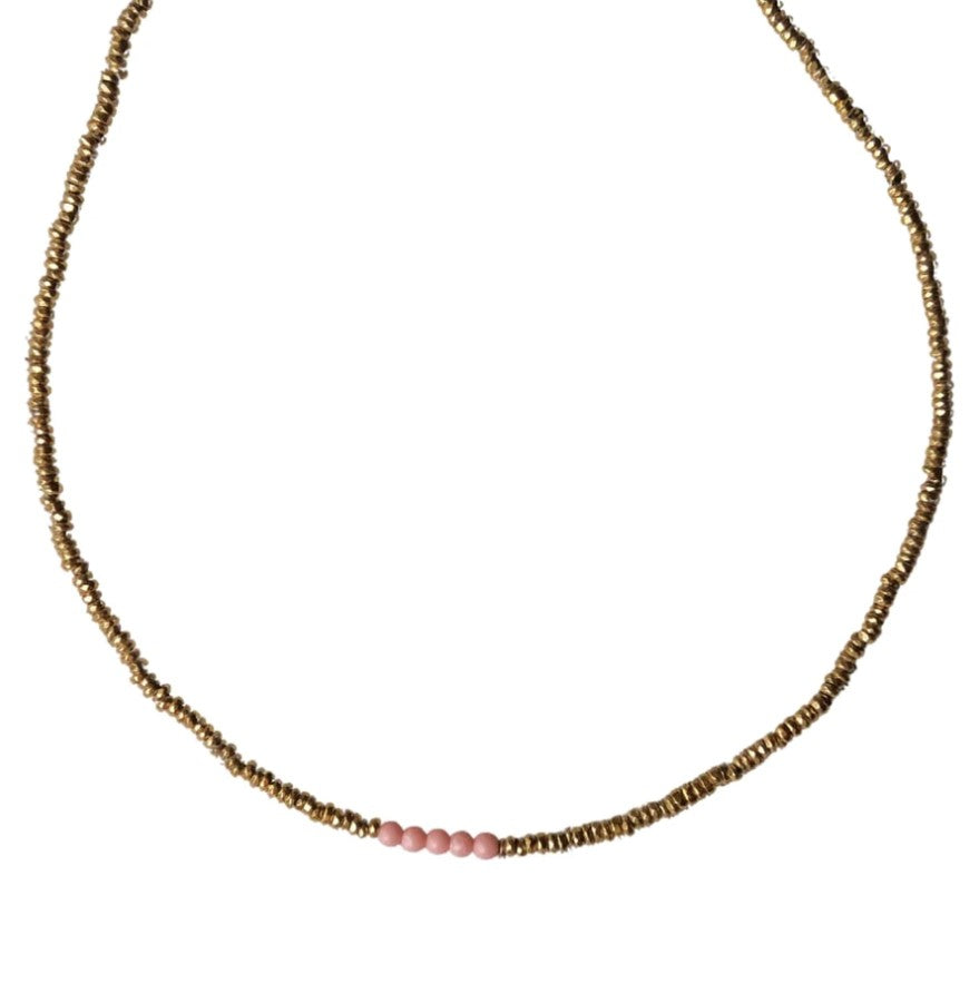 
                  
                    Pink & Hematite Necklace
                  
                
