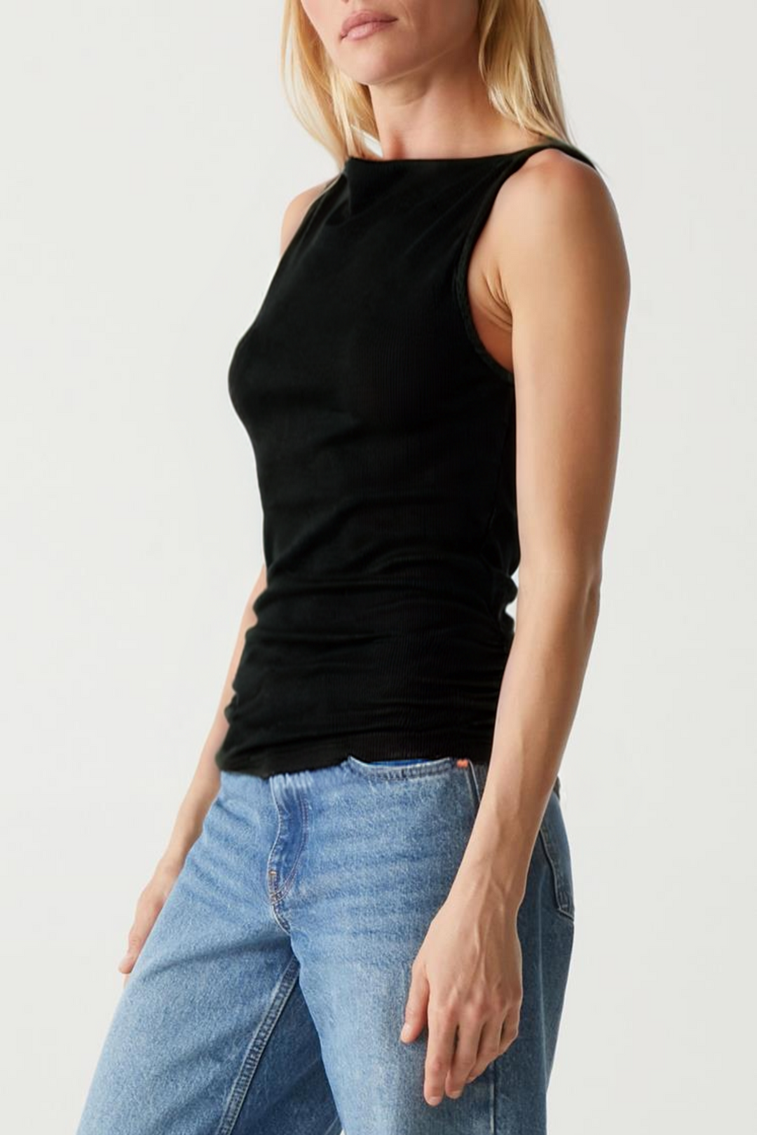 Coco Ruched Boat Neck Tank