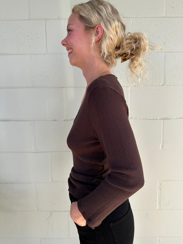 Sylvie Shirred Side Tee - Java