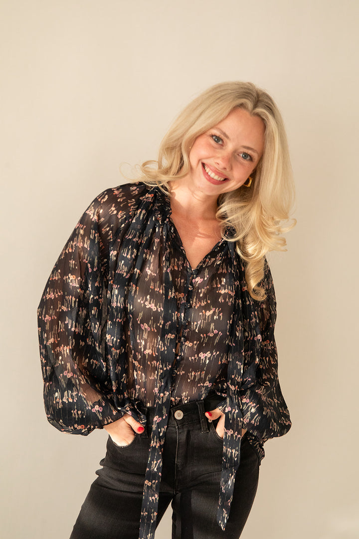 Parker Top - Navy Floral