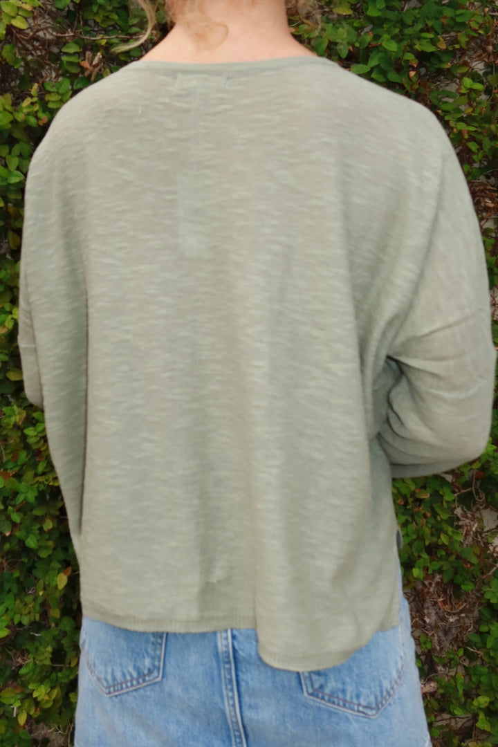 Dolphin Knit Sweater - Sage Green