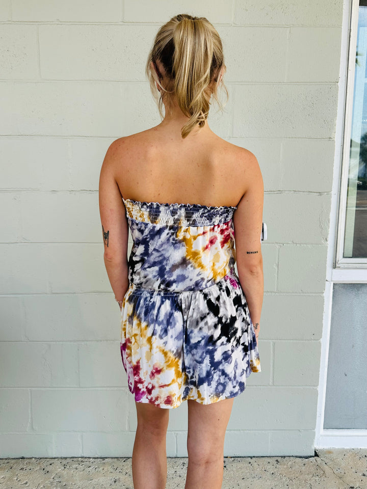Tube Mini Dress - Multi Tie Dye