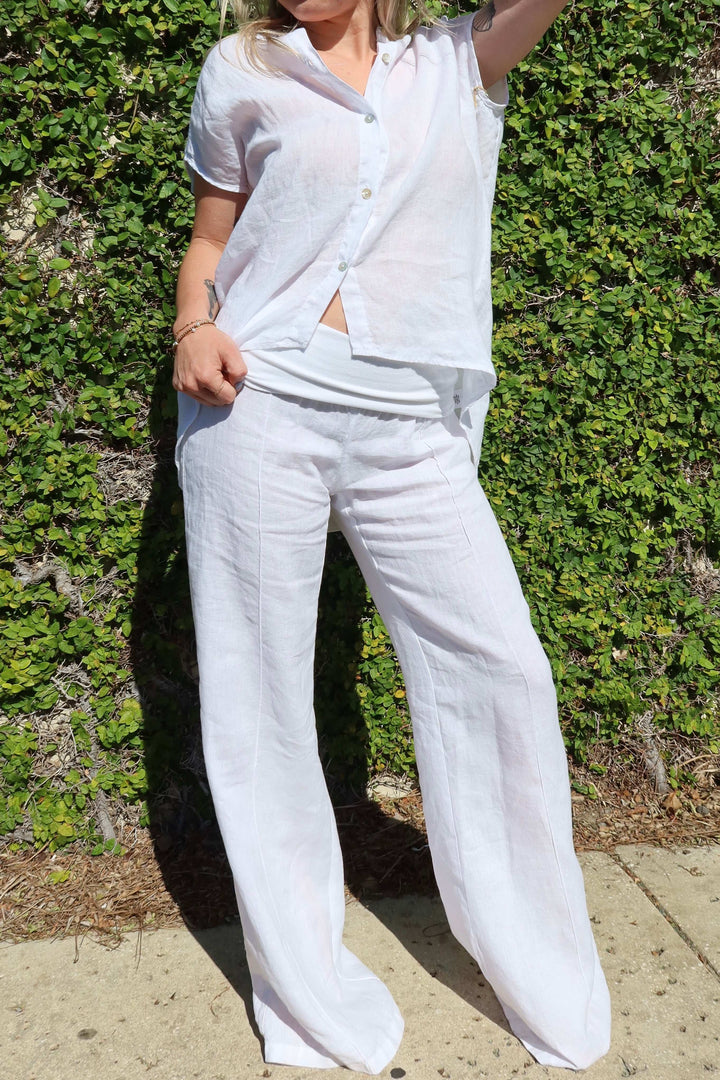 Linen Fold Over Pant