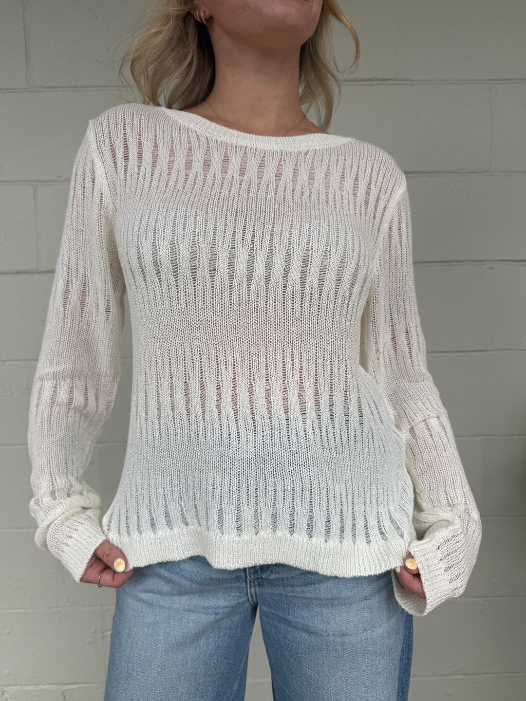 Tote Basket Knit Sweater - Unbleached