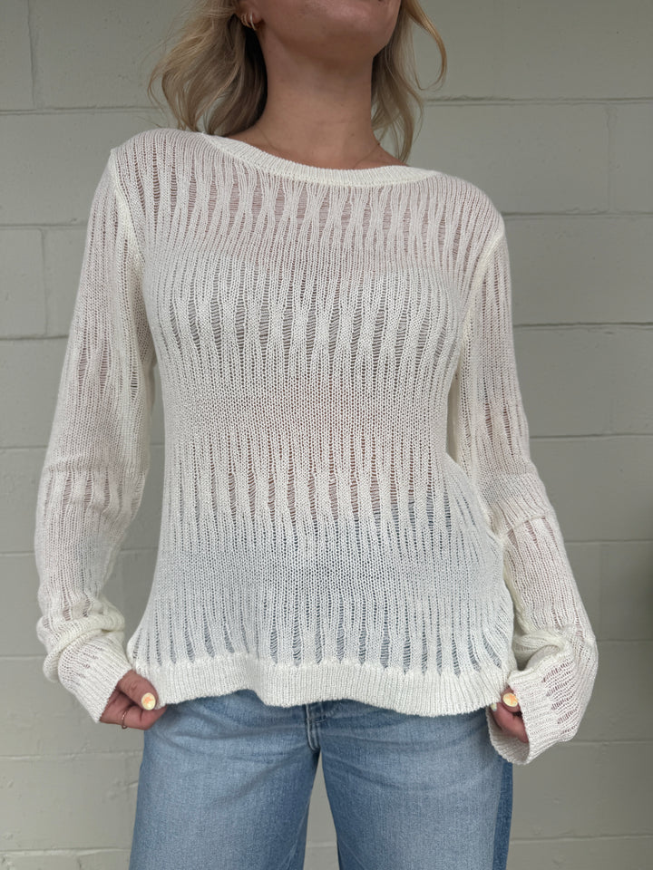 Tote Basket Knit Sweater - Unbleached