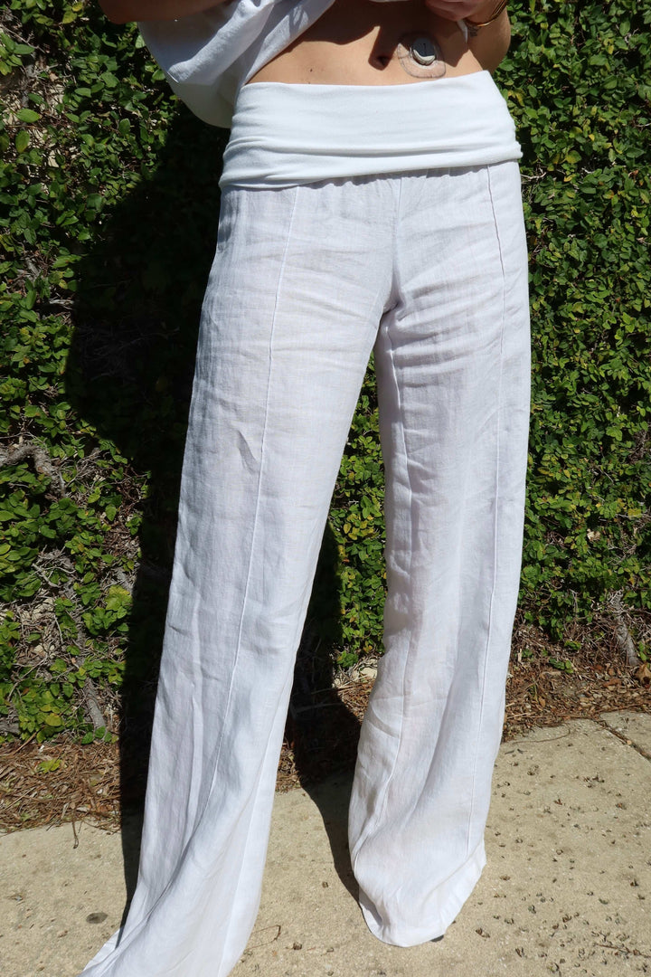 Linen Fold Over Pant