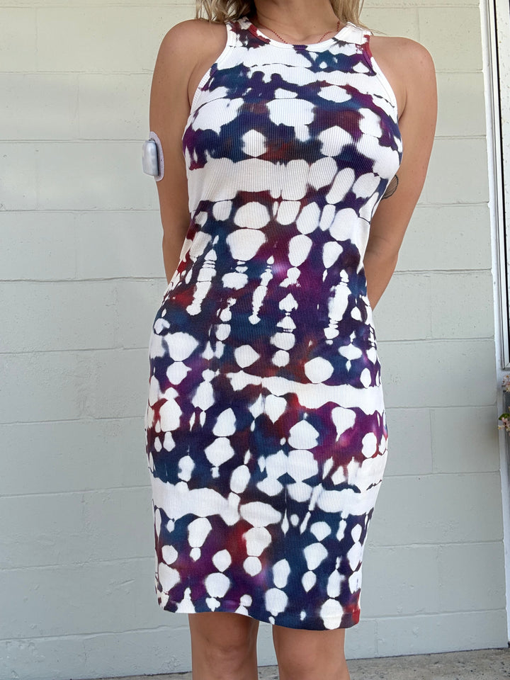 Raspberry Spotlight Wash Iggy Rib Mini Dress