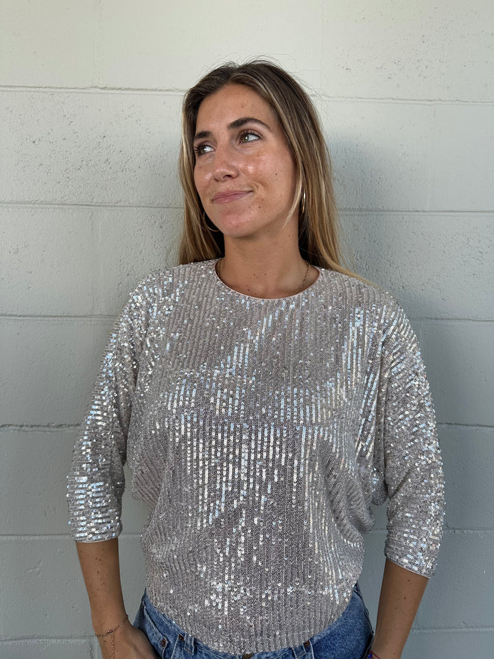 Glimmer Top - Champagne Sequin