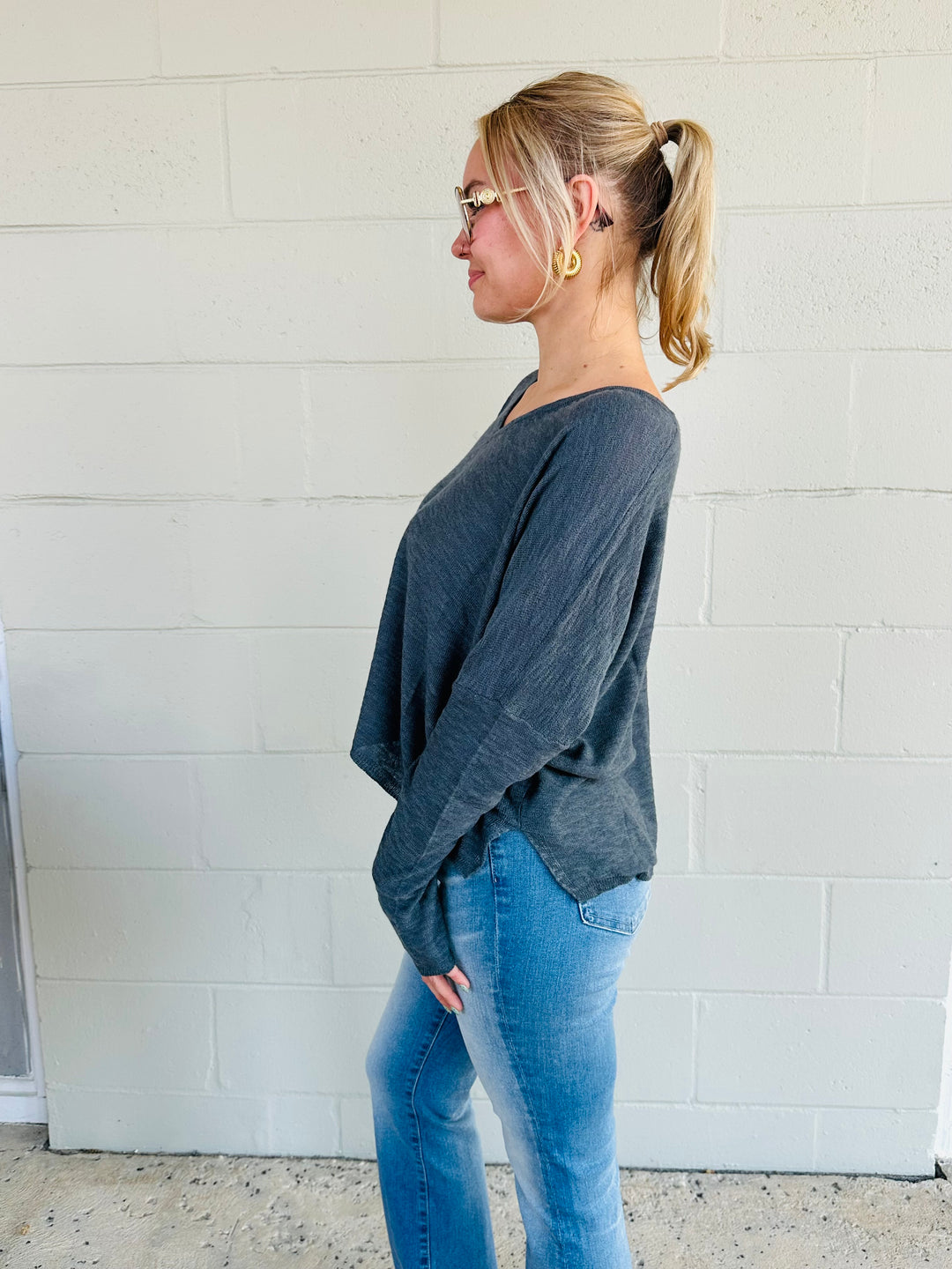 Dolphin Knit Sweater - Basalt