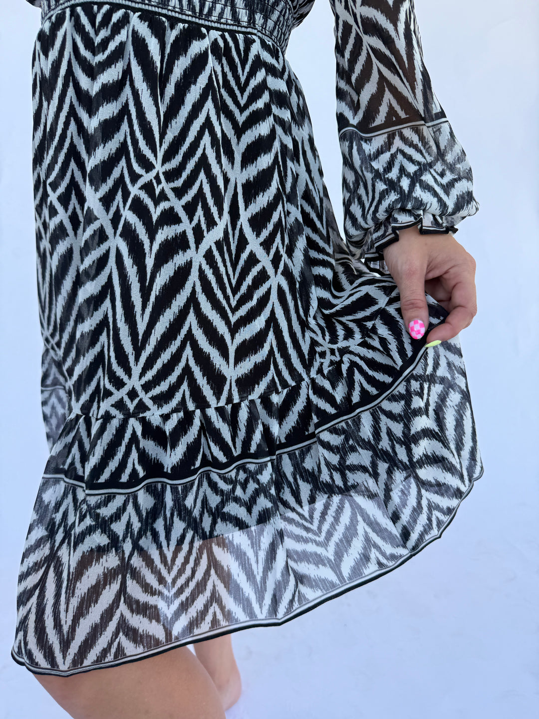 Black with White Nyra Dress