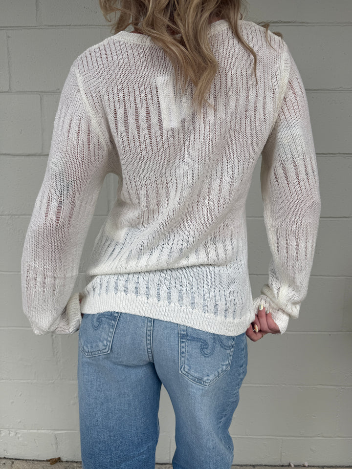 Tote Basket Knit Sweater - Unbleached