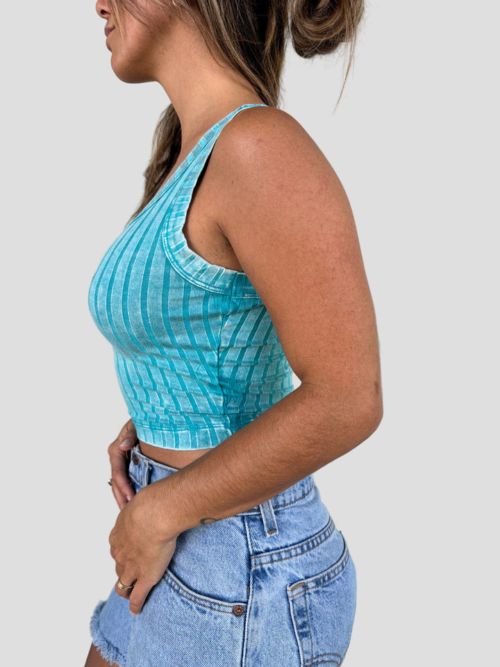 Teal Jags Crop Tank