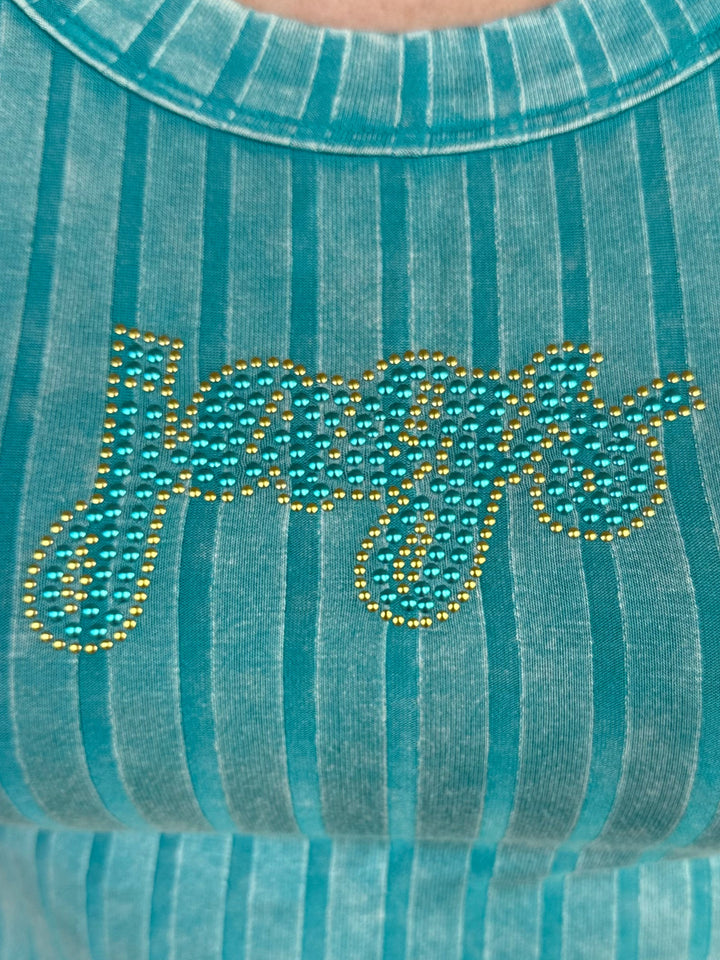 Teal Jags Crop Tank