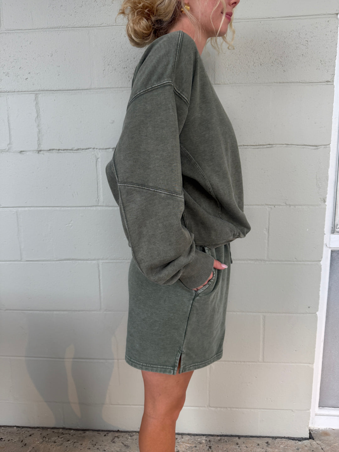 Olive French Terry Pullover