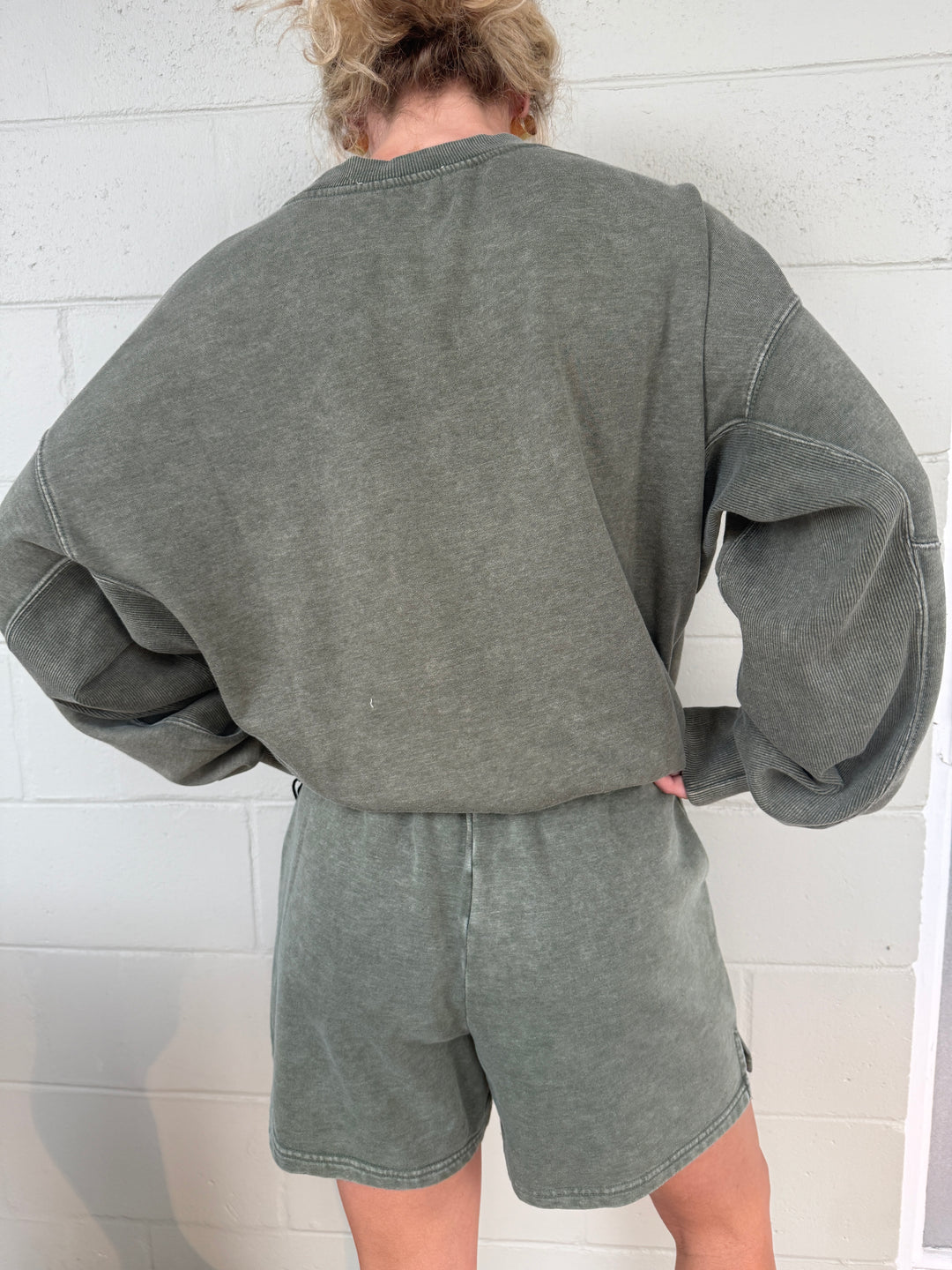 Olive French Terry Short