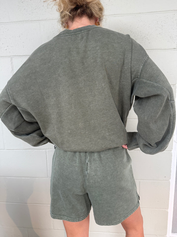 Olive French Terry Short