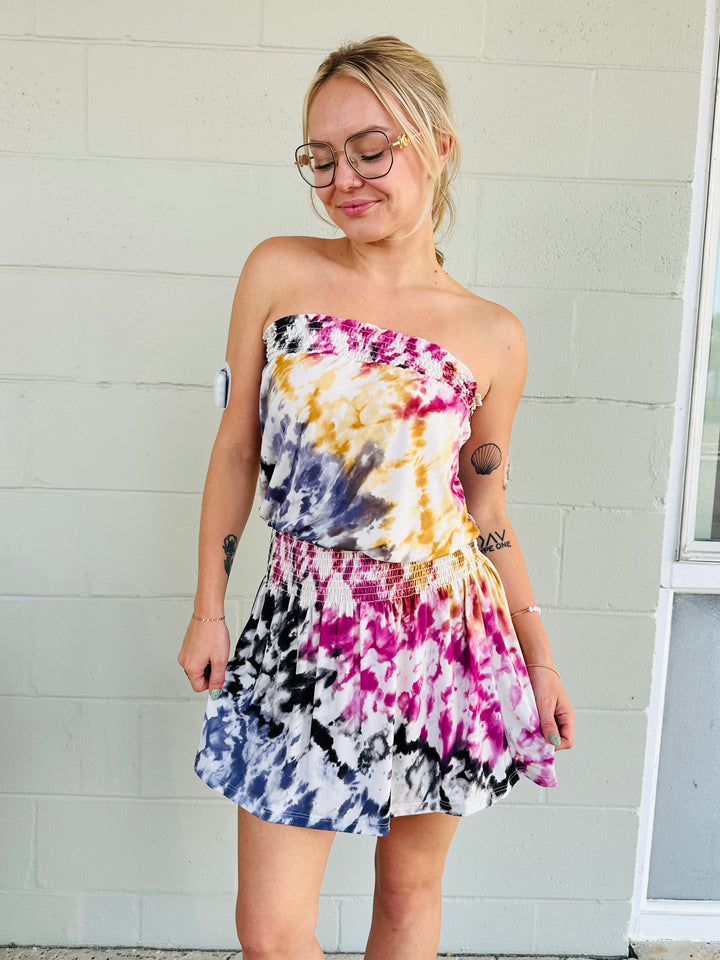 Tube Mini Dress - Multi Tie Dye