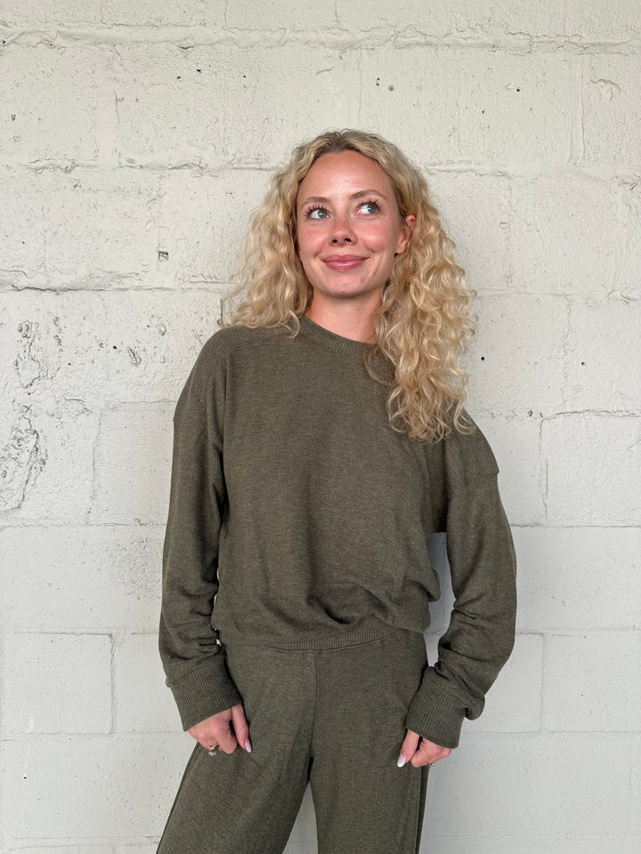 Marty Crew Neck Pullover - Topiary