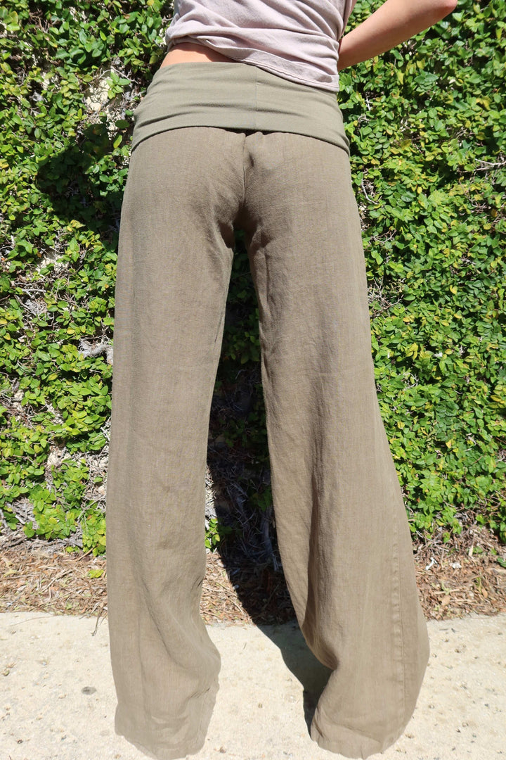 Linen Fold Over Pant