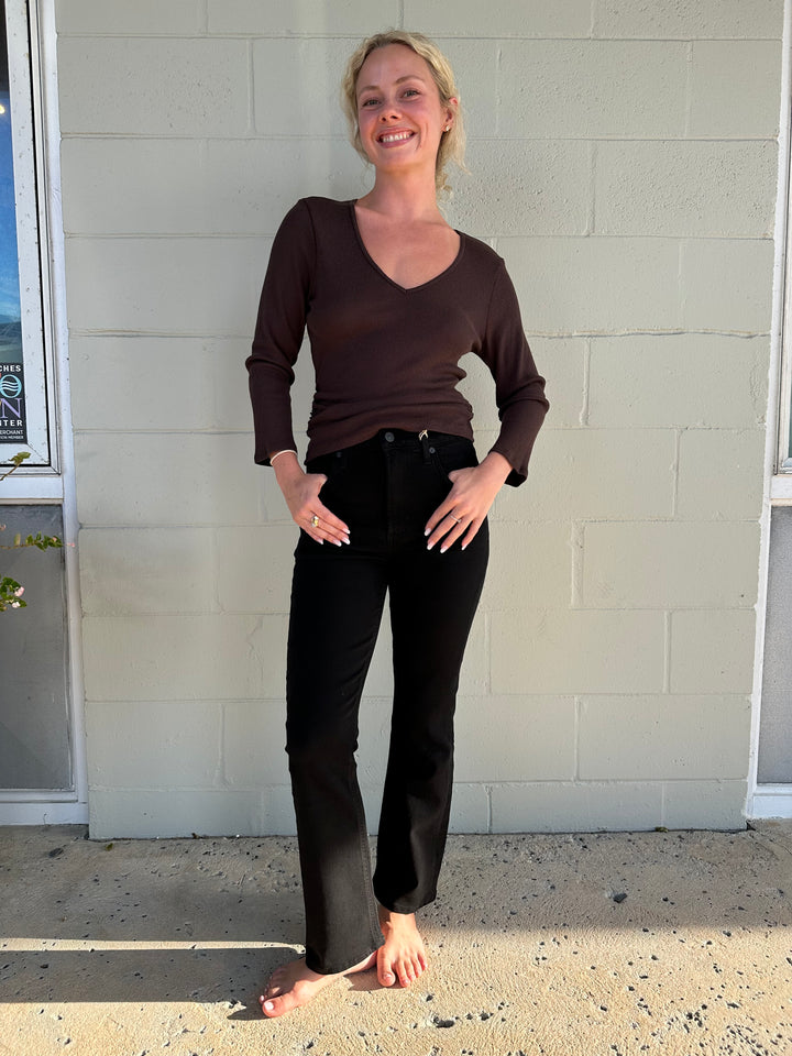 Sylvie Shirred Side Tee - Java