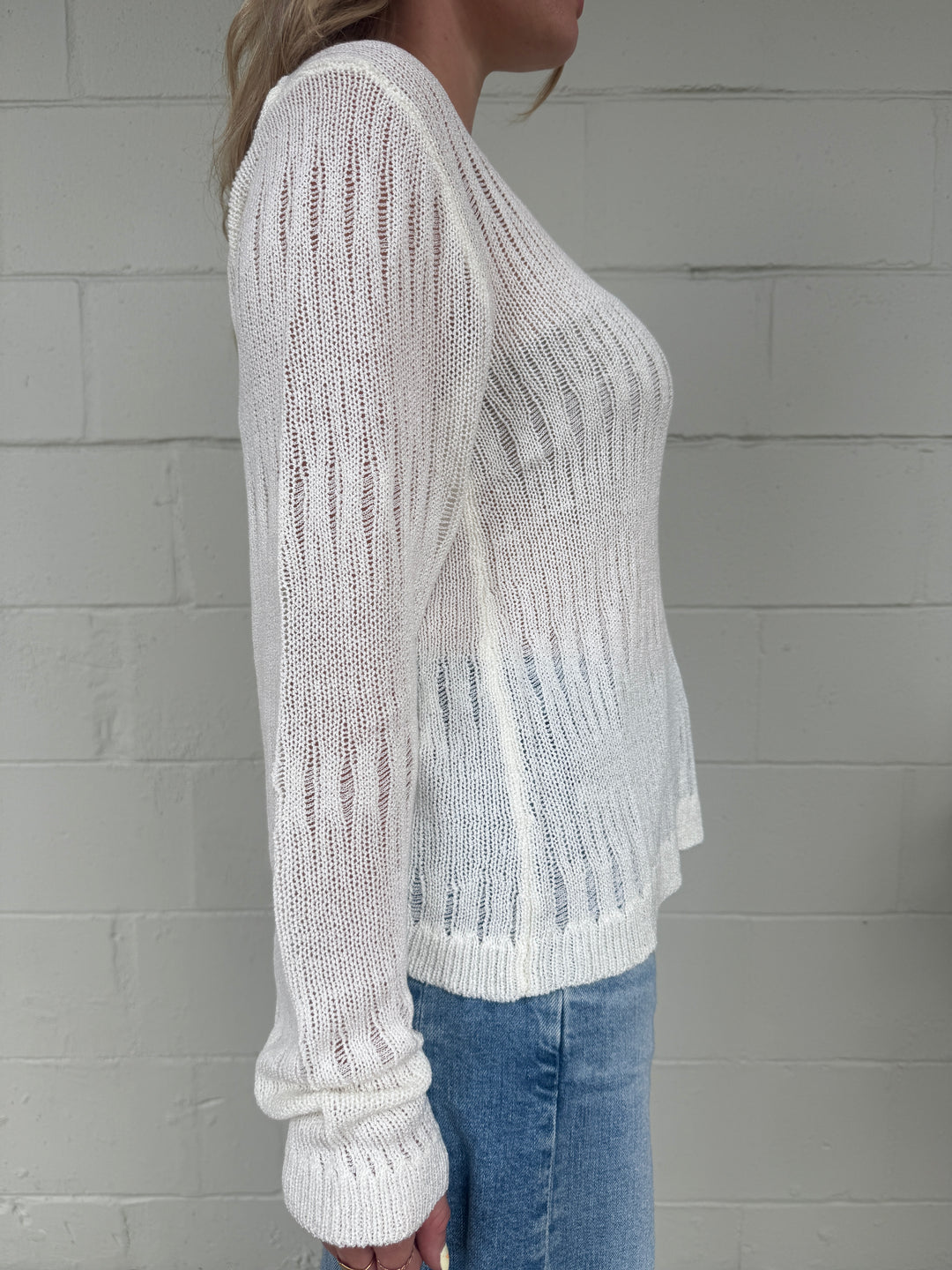 Tote Basket Knit Sweater - Unbleached