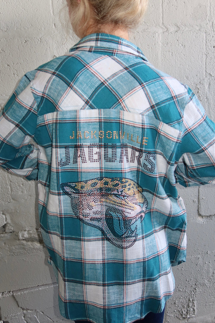 Jaguars Plaid Button Down