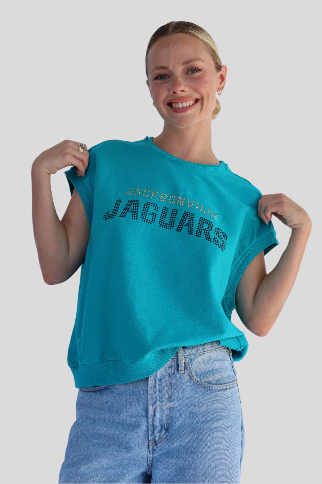Jacksonville Jaguars Short Sleeve Sweatshirt - Teal