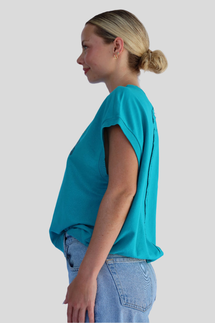 Jacksonville Jaguars Short Sleeve Sweatshirt - Teal